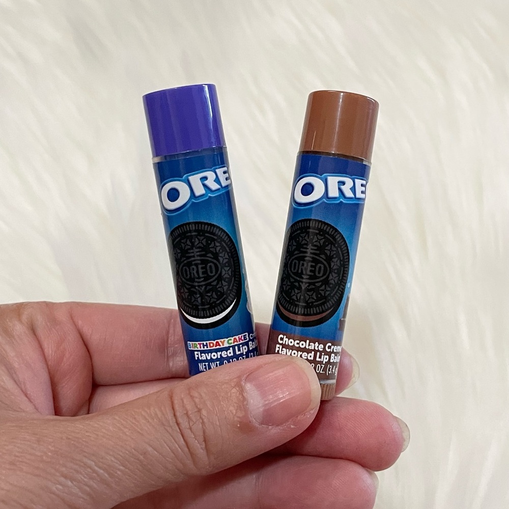Bundle Of Oreo Flavored Lip Balm Birthday Cake Creme & Chocolate Creme